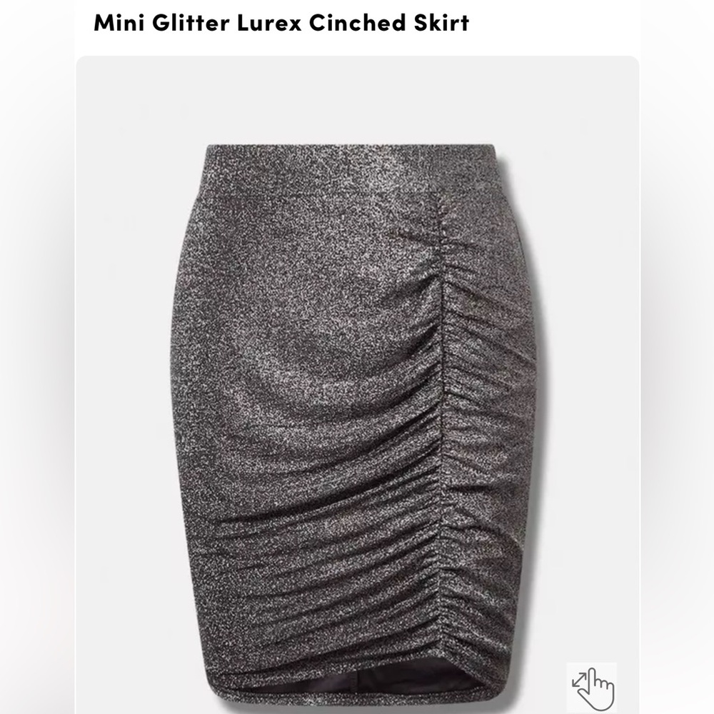 Torrid silver/Black Glitter Side Ruched Pencil Skirt Plus Size 4X